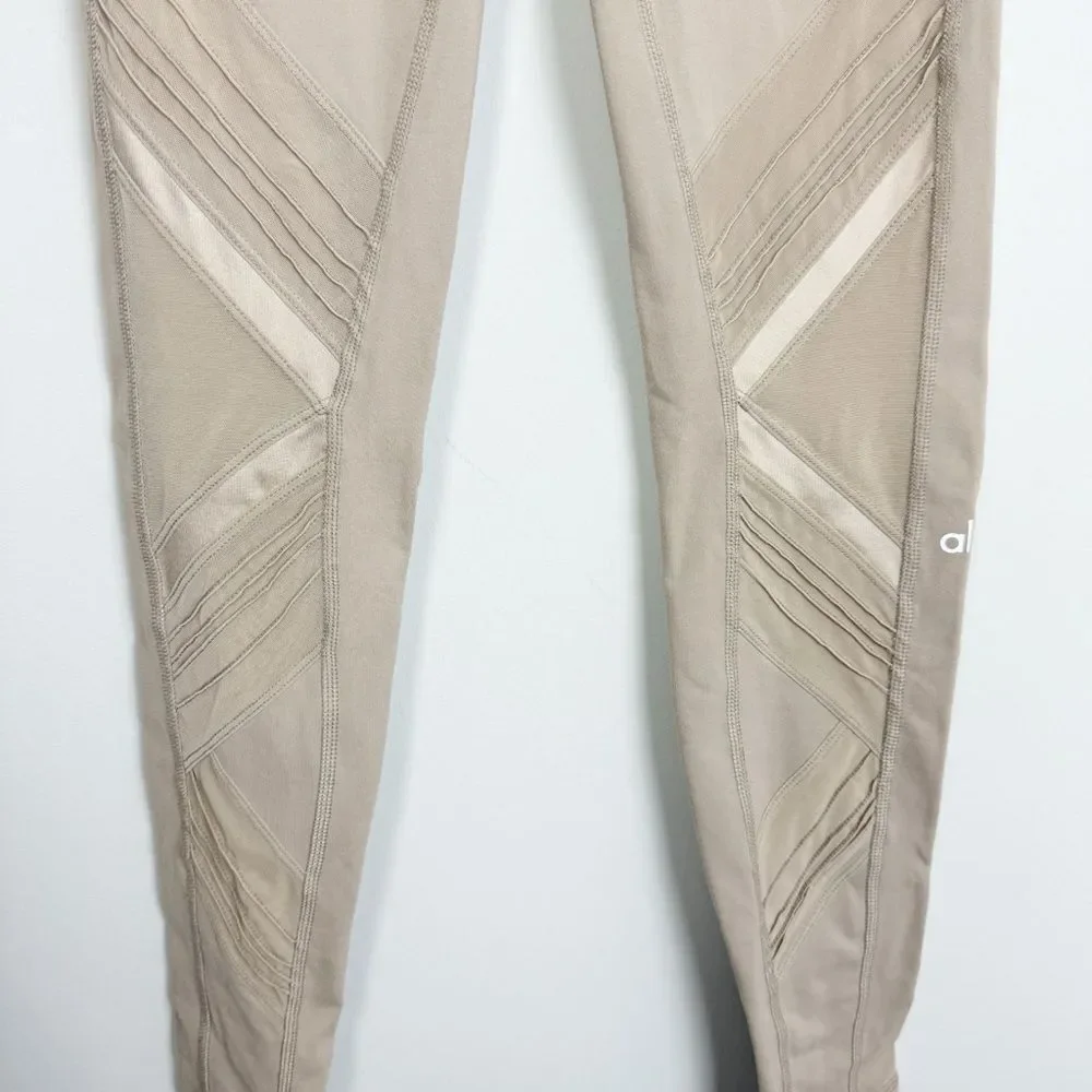 ALO YOGA | Tan Moto High Rise Full Length Leggings Women’s Size Small
